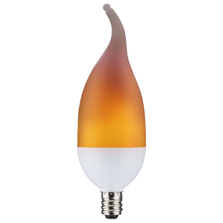 Satco 2Watt LED Flame Bulb, B11, Candelabra Base, 120 Volts S29807